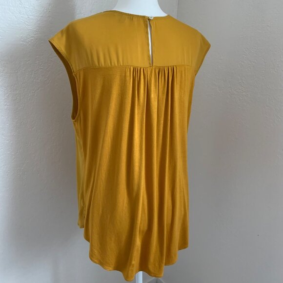 DR2 Sleeveless Keyhole Blouse Mustard Yellow L - Picture 4 of 10